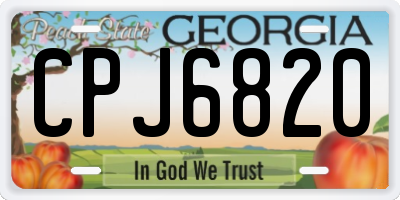 GA license plate CPJ6820