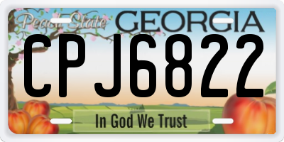 GA license plate CPJ6822