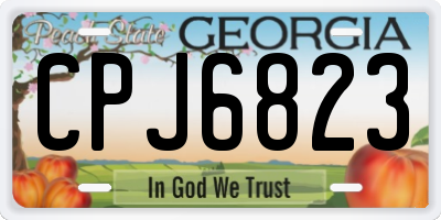 GA license plate CPJ6823