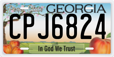 GA license plate CPJ6824