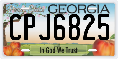 GA license plate CPJ6825