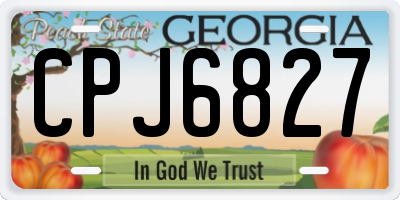 GA license plate CPJ6827