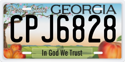GA license plate CPJ6828