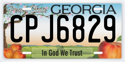 GA license plate CPJ6829