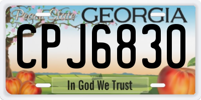 GA license plate CPJ6830