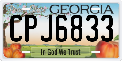 GA license plate CPJ6833