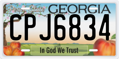 GA license plate CPJ6834