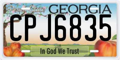 GA license plate CPJ6835