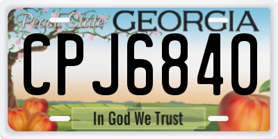 GA license plate CPJ6840