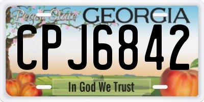 GA license plate CPJ6842