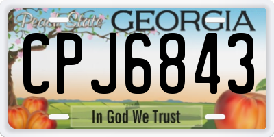 GA license plate CPJ6843