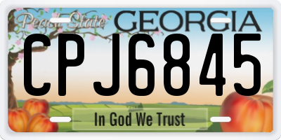 GA license plate CPJ6845