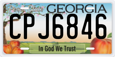 GA license plate CPJ6846