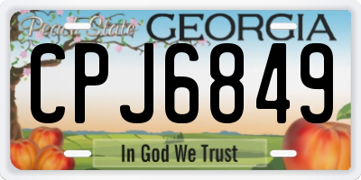 GA license plate CPJ6849