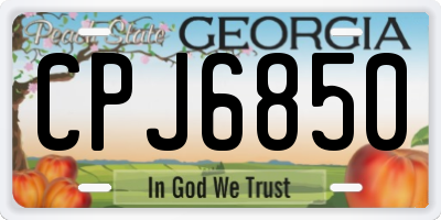 GA license plate CPJ6850