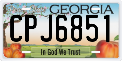 GA license plate CPJ6851