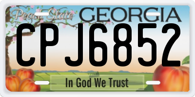 GA license plate CPJ6852