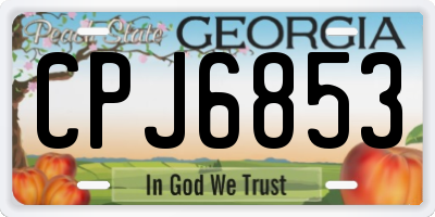 GA license plate CPJ6853