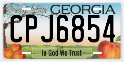 GA license plate CPJ6854