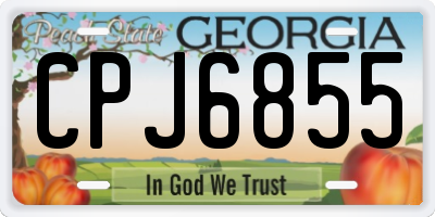 GA license plate CPJ6855