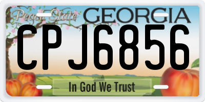 GA license plate CPJ6856