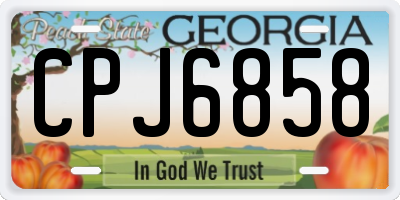 GA license plate CPJ6858