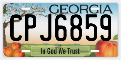 GA license plate CPJ6859