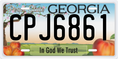 GA license plate CPJ6861