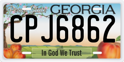 GA license plate CPJ6862