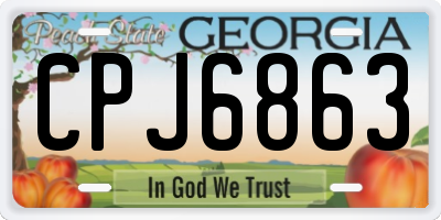 GA license plate CPJ6863
