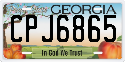GA license plate CPJ6865
