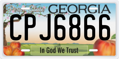 GA license plate CPJ6866