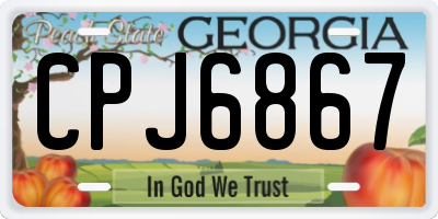GA license plate CPJ6867