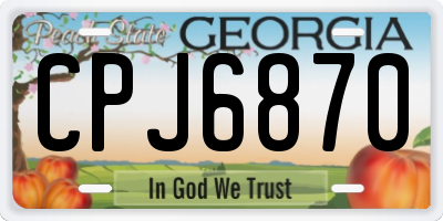 GA license plate CPJ6870