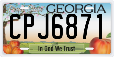 GA license plate CPJ6871