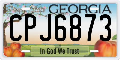 GA license plate CPJ6873