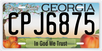 GA license plate CPJ6875
