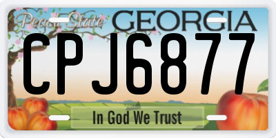 GA license plate CPJ6877