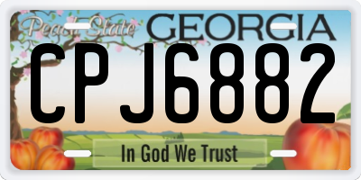 GA license plate CPJ6882