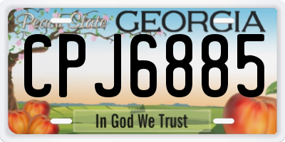 GA license plate CPJ6885