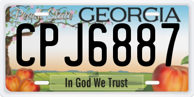 GA license plate CPJ6887