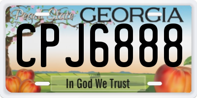 GA license plate CPJ6888
