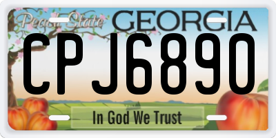 GA license plate CPJ6890