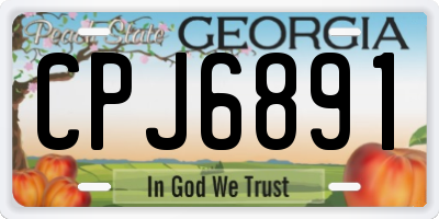 GA license plate CPJ6891