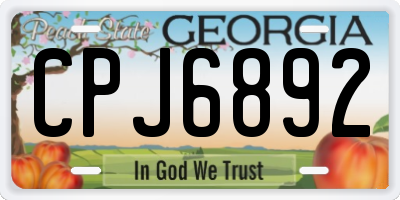 GA license plate CPJ6892