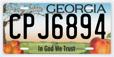 GA license plate CPJ6894