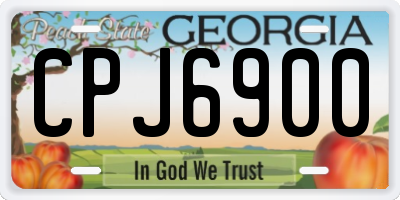 GA license plate CPJ6900