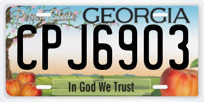 GA license plate CPJ6903