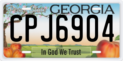 GA license plate CPJ6904