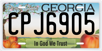 GA license plate CPJ6905